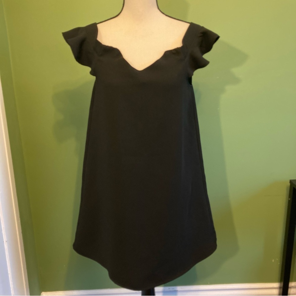 Bluenotes Black Mini Dress Ruffle Sleeve